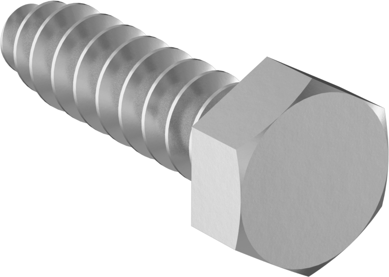 Çinko Kaplı Çelik Altıgen Başlı Ahşap Vida, 5/16" Vida Boyutu, 1-1/4" Uzunluk