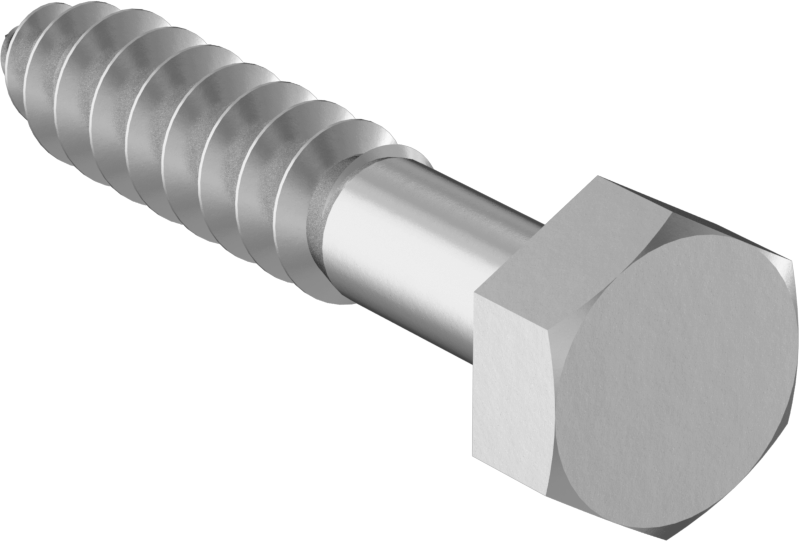Çinko Kaplı Çelik Altıgen Başlı Ahşap Vida, 5/16" Vida Boyutu, 1-3/4" Uzunluk