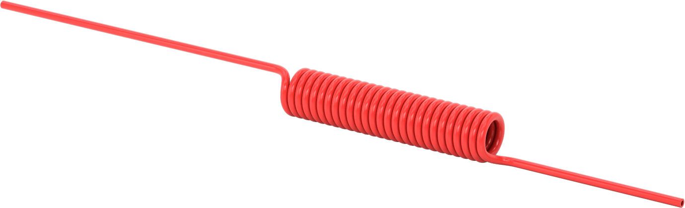 Kendinden Geri Çekilen Sert Poliüretan Boru, Hava ve Su için, Opak Kırmızı, 5/32" ID, 1/4" OD, 10 Fit Uzunluk