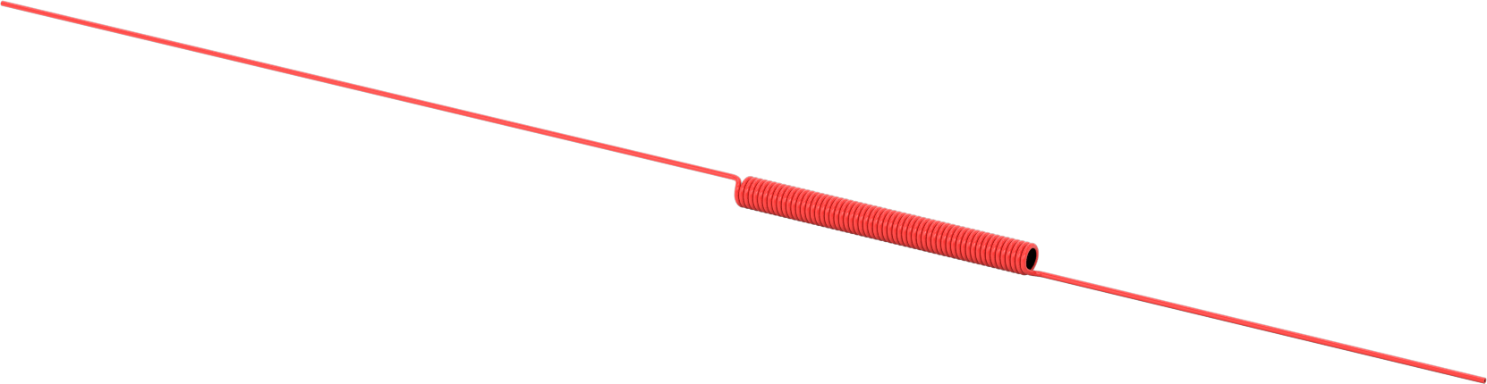 Kendinden Geri Çekilen Sert Poliüretan Boru, Hava ve Su için, Opak Kırmızı, 5/32" ID, 1/4" OD, 25 Fit Uzunluk