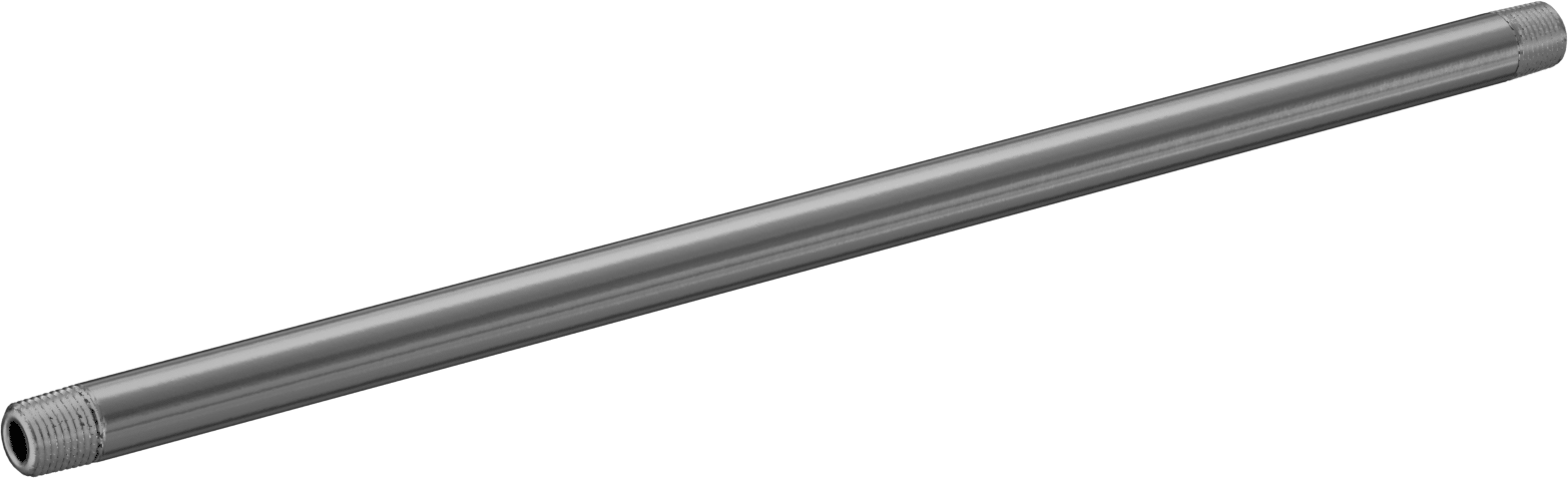 Kalın Cidarlı Pirinç Dişli Boru Nipeli, Her İki Ucu Dişli, 1/8 NPT, 10" Uzunluk