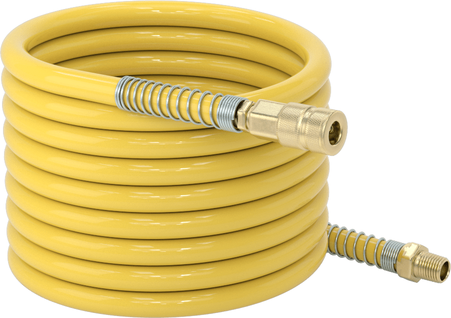 Bağlantı Parçaları ile Geri Çekilebilir Hava Hortumu, 1/4 ARO Hızlı Bağlantı Kesme Soketi x 1/4 NPT Erkek, 1/2" OD, 5 Fit Uzunluk