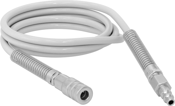 Bağlantı Parçaları ile Geri Çekilebilir Hava Hortumu, Hızlı Bağlantı Kesme 1/4 Pirinç Soket x 1/4 Çelik Plug, 5/16" OD, 5 Fit Uzunluk