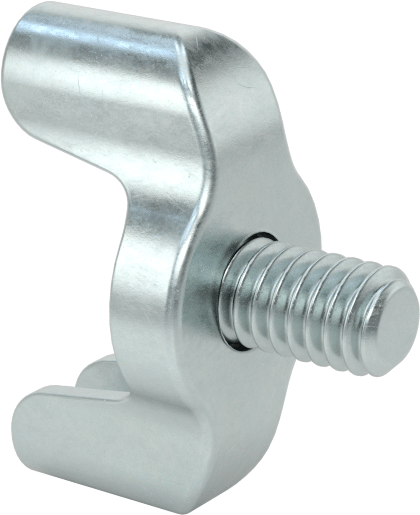 Çinko Kaplı Çelik Kanat Başlı Parmak Vidaları, 8-32 Diş Boyutu, 1/4" Uzunluk