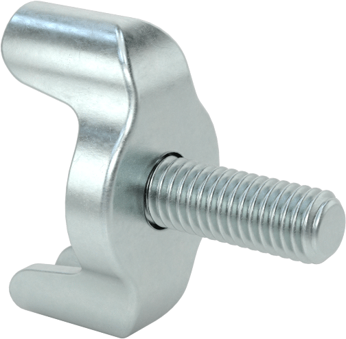 Çinko Kaplı Çelik Kanat Başlı Parmak Vidaları, 10-32 Diş Boyutu, 1/2" Uzunluk