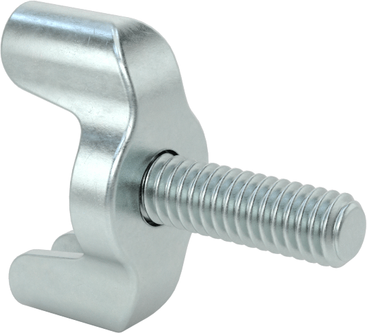 Çinko Kaplı Çelik Kanat Başlı Parmak Vidaları, 8-32 Diş Boyutu, 1/2" Uzunluk
