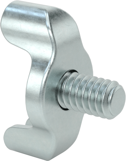 Çinko Kaplı Çelik Kanat Başlı Parmak Vidaları, 1/4"-20 Diş Boyutu, 3/8" Uzunluk