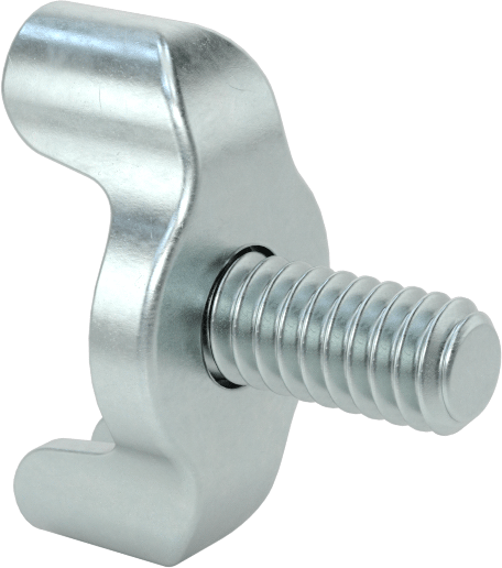 Çinko Kaplı Çelik Kanat Başlı Parmak Vidaları, 1/4"-20 Diş Boyutu, 1/2" Uzunluk