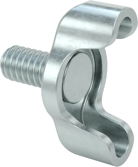 Çinko Kaplı Çelik Kanat Başlı Parmak Vidaları, 1/4"-20 Diş Boyutu, 1/2" Uzunluk