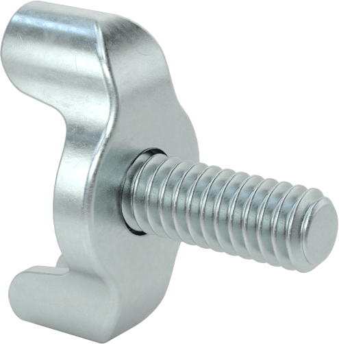 Çinko Kaplı Çelik Kanat Başlı Parmak Vidaları, 1/4"-20 Diş Boyutu, 5/8" Uzunluk