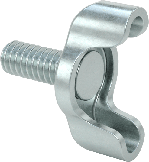 Çinko Kaplı Çelik Kanat Başlı Parmak Vidaları, 1/4"-20 Diş Boyutu, 5/8" Uzunluk