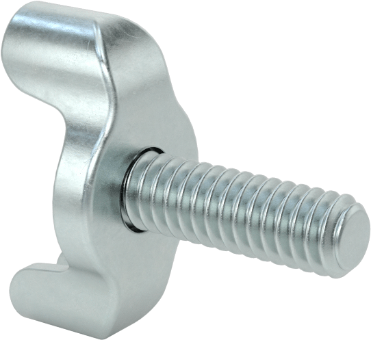 Çinko Kaplı Çelik Kanat Başlı Parmak Vidaları, 1/4"-20 Diş Boyutu, 3/4" Uzunluk