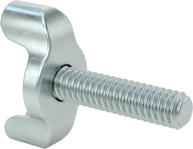 Çinko Kaplı Çelik Kanat Başlı Parmak Vidaları, 1/4"-20 Diş Boyutu, 1" Uzunluk