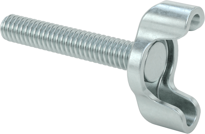 Çinko Kaplı Çelik Kanat Başlı Parmak Vidaları, 1/4"-20 Diş Boyutu, 1-1/2" Uzunluk