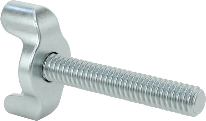 Çinko Kaplı Çelik Kanat Başlı Parmak Vidaları, 1/4"-20 Diş Boyutu, 1-1/2" Uzunluk