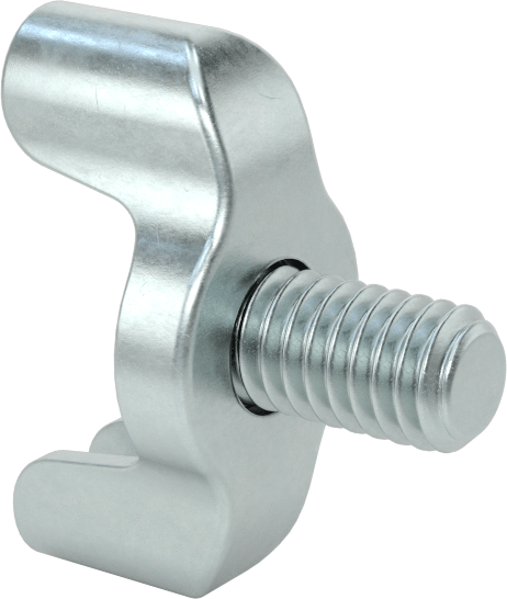 Çinko Kaplı Çelik Kanat Başlı Parmak Vidaları, 5/16"-18 Diş Boyutu, 1/2" Uzunluk