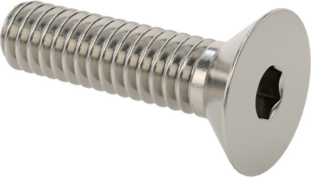 Sol Dişli 18-8 Paslanmaz Çelik Altıgen Soketli Düz Başlı Vida, 1/4"-20 Diş Boyutu, 1" Uzunluk
