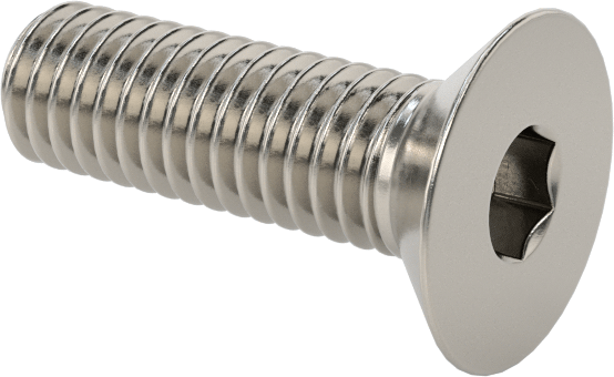 Sol Dişli 18-8 Paslanmaz Çelik Altıgen Soketli Düz Başlı Vida, M3 x 0,5 mm Diş Boyutu, 10 mm Uzunluk