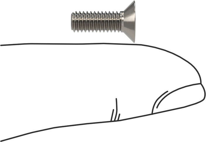 Sol Dişli 18-8 Paslanmaz Çelik Altıgen Soketli Düz Başlı Vida, M4 x 0,7 mm Diş Boyutu, 12 mm Uzunluk