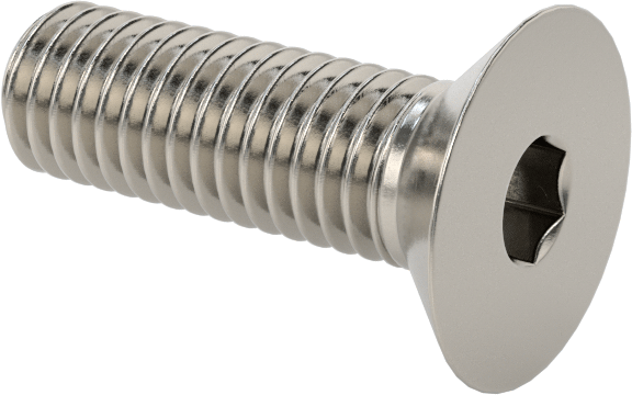 Sol Dişli 18-8 Paslanmaz Çelik Altıgen Soketli Düz Başlı Vida, M5 x 0,8 mm Diş Boyutu, 16 mm Uzunluk