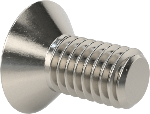 Sol Dişli 18-8 Paslanmaz Çelik Altıgen Soketli Düz Başlı Vida, M6 x 1 mm Diş Boyutu, 12 mm Uzunluk