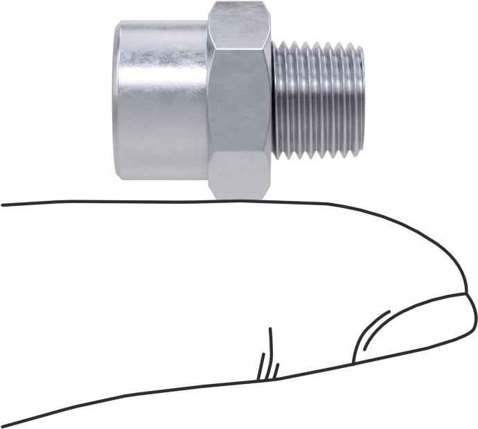 Yüksek Basınçlı Nikel Kaplı Pirinç Boru Bağlantı Parçası, Adaptör, 1/8 BSPT Dişi x 1/8 BSPT Erkek, 13/16" Uzunluk