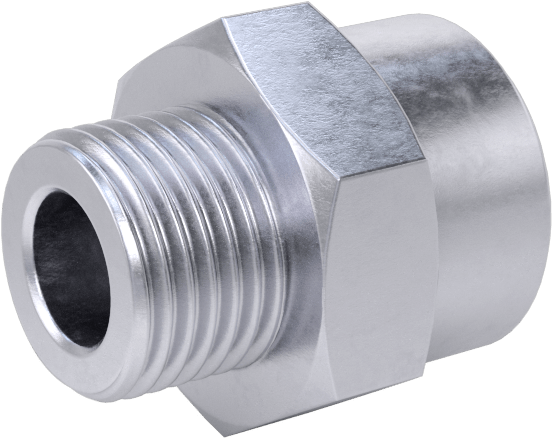 Yüksek Basınçlı Nikel Kaplı Pirinç Boru Bağlantı Parçası, Adaptör, 1/8 BSPP Dişi x 1/8 BSPP Erkek, 11/16" Uzunluk