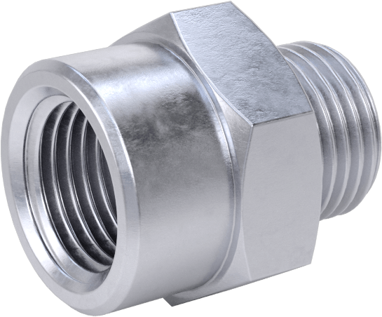 Yüksek Basınçlı Nikel Kaplı Pirinç Boru Bağlantı Parçası, Adaptör, 1/8 BSPP Dişi x 1/8 BSPP Erkek, 11/16" Uzunluk