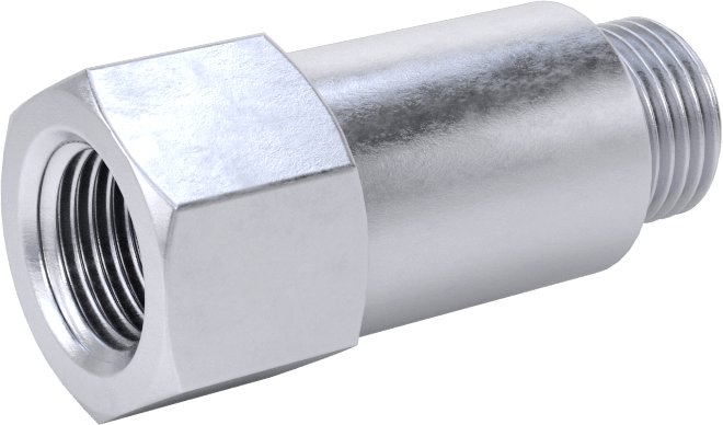 Yüksek Basınçlı Nikel Kaplı Pirinç Boru Bağlantı Parçası, Adaptör, 1/8 BSPP Dişi x 1/8 BSPP Erkek, 1-1/4" Uzunluk