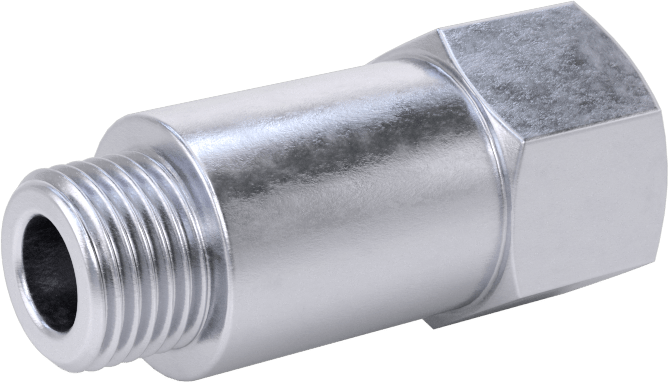Yüksek Basınçlı Nikel Kaplı Pirinç Boru Bağlantı Parçası, Adaptör, 1/8 BSPP Dişi x 1/8 BSPP Erkek, 1-1/4" Uzunluk