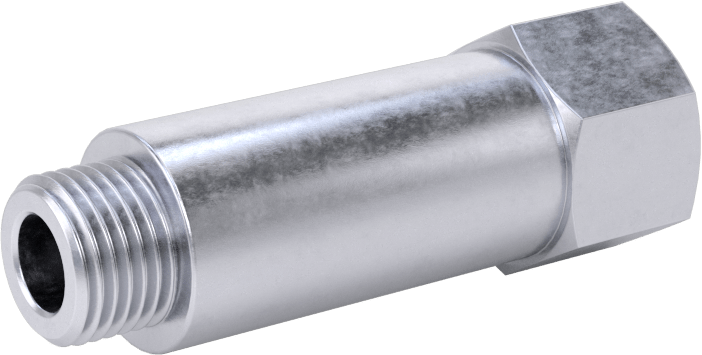 Yüksek Basınçlı Nikel Kaplı Pirinç Boru Bağlantı Parçası, Adaptör, 1/8 BSPP Dişi x 1/8 BSPP Erkek, 1-5/8 inç Uzunluk
