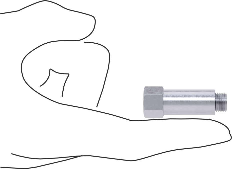 Yüksek Basınçlı Nikel Kaplı Pirinç Boru Bağlantı Parçası, Adaptör, 1/8 BSPP Dişi x 1/8 BSPP Erkek, 1-5/8 inç Uzunluk
