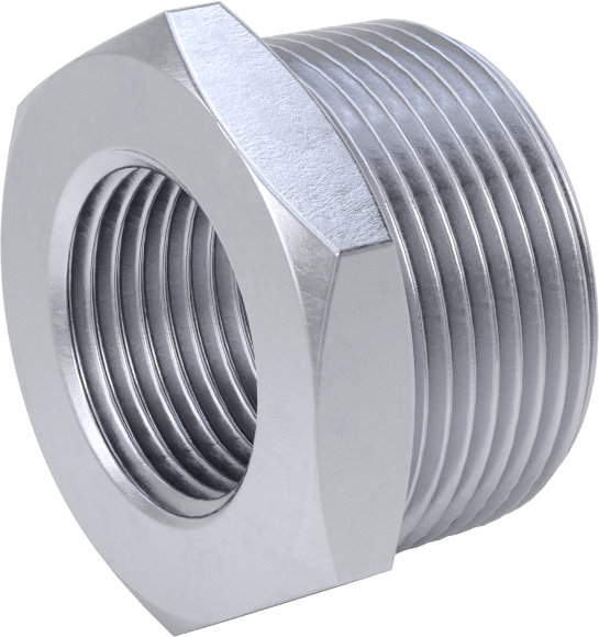 Yüksek Basınçlı Nikel Kaplı Pirinç Boru Bağlantı Parçası, Burç Redüksiyon Adaptörü, 1-1/2 Erkek x 1 Dişi BSPT