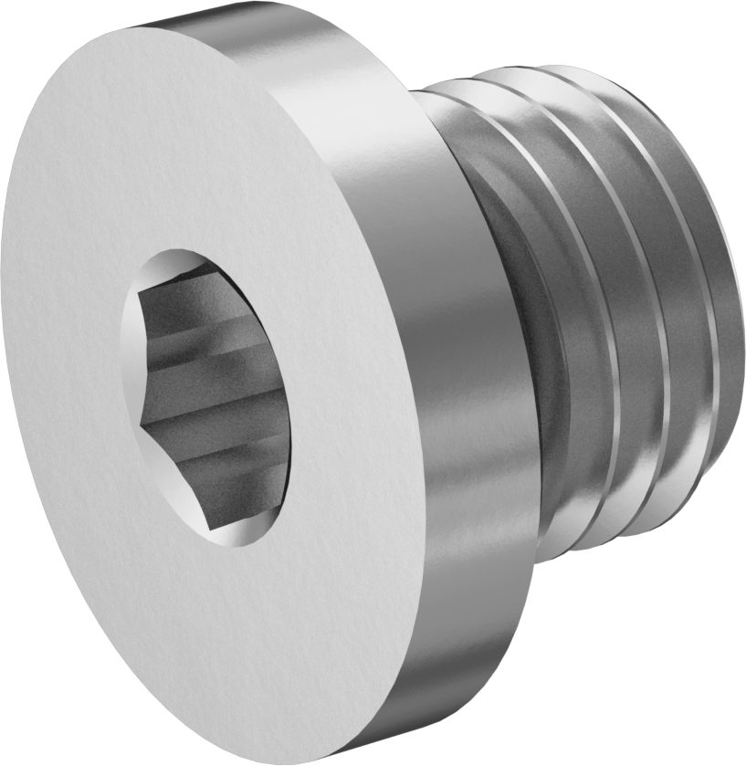 Nikel Kaplı Pirinç Boru Bağlantı Parçası, Altıgen Tahrikli ve Buna-N O-Ringli Fiş, M8 x 1 mm