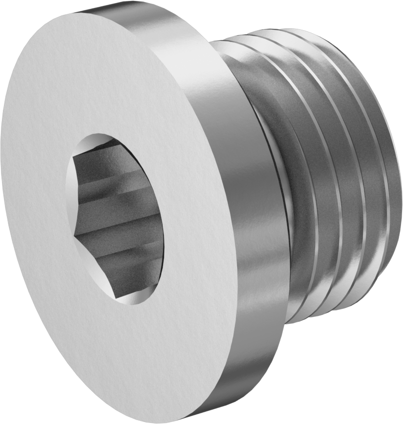 Nikel Kaplı Pirinç Boru Bağlantı Parçası, Altıgen Tahrikli ve Buna-N O-Ringli Fiş, M10 x 1 mm