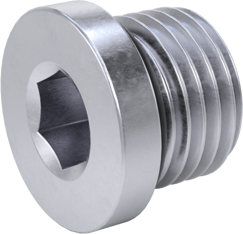 Yüksek Basınçlı Nikel Kaplı Pirinç Boru Bağlantı Parçası, Altıgen Tahrikli Tıkaç, Buna-N O-Ring, M12 x 1,25 mm Diş
