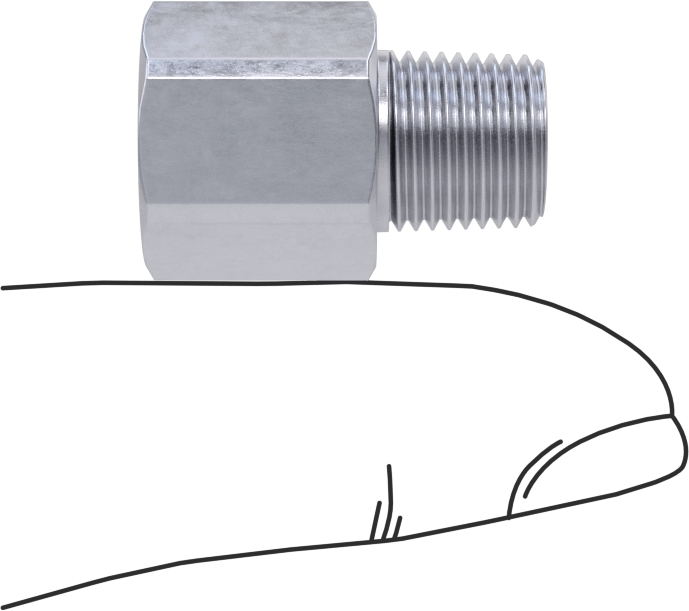 Yüksek Basınçlı Nikel Kaplı Pirinç Boru Bağlantı Parçası, Düz Adaptör, 1/8 NPT Dişi x Erkek