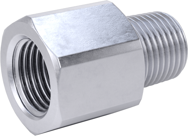 Yüksek Basınçlı Nikel Kaplı Pirinç Boru Bağlantı Parçası, Düz Adaptör, 1/8 NPT Dişi x Erkek