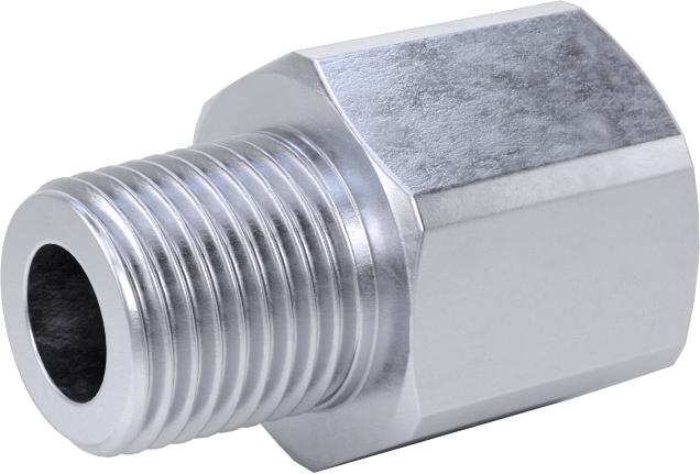 Yüksek Basınçlı Nikel Kaplı Pirinç Boru Bağlantı Parçası, Düz Adaptör, 1/8 NPT Dişi x Erkek
