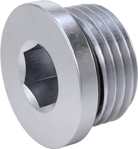 Yüksek Basınçlı Nikel Kaplı Pirinç Boru Bağlantı Parçası, Altıgen Tahrikli Tıkaç, Floroelastomer O-Ring, 1/2 BSPP