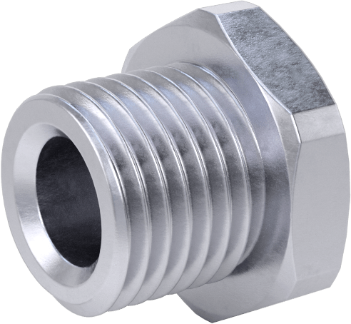 Yüksek Basınçlı Nikel Kaplı Pirinç Boru Bağlantı Parçası, Dış Altıgen Tahrikli Fiş, M12 x 1,25 mm Dişli Erkek