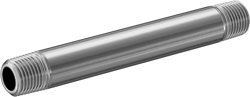 Yüksek Basınçlı Nikel Kaplı Pirinç Boru Bağlantı Parçası, Nipple, Her İki Ucu Dişli, 1/8 Boru Boyutu, 3" Uzunluk