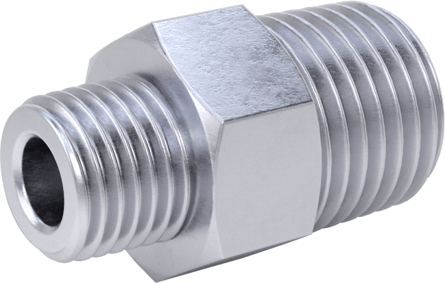 Yüksek Basınçlı Nikel Kaplı Pirinç Boru Bağlantı Parçası, Düz Redüktör, 3/8 x 1/8 NPT Erkek
