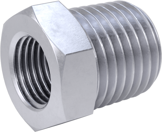 Yüksek Basınçlı Nikel Kaplı Pirinç Boru Bağlantı Parçası, Burç Redüksiyon Adaptörü, 1/4 Erkek x 1/8 Dişi BSPT