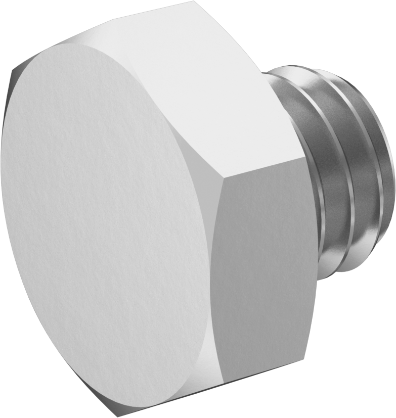 Nikel Kaplı Pirinç Boru Bağlantı Parçası, Düşük Basınç, Dış Altıgen Tahrikli Fiş, M6 x 1 mm