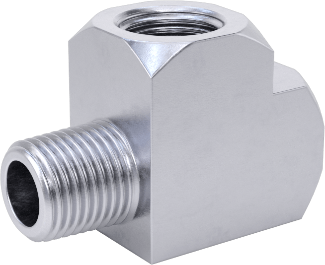 Yüksek Basınçlı Nikel Kaplı Pirinç Boru Bağlantı Parçası, Dik Açılı T Adaptörü, 1/8 NPT Dişi x Erkek