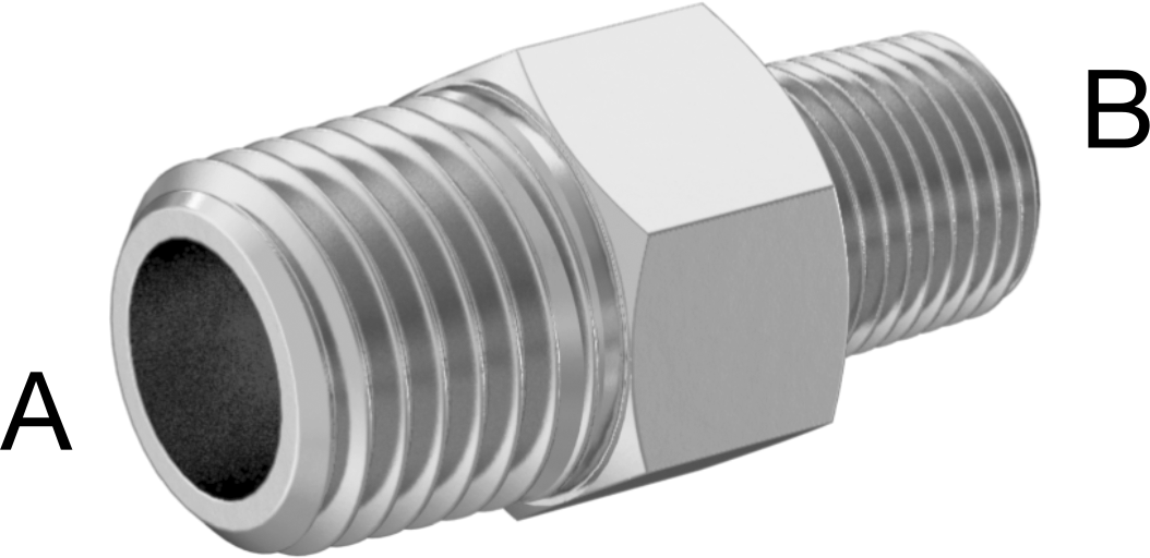Yüksek Basınçlı Nikel Kaplı Pirinç Boru Bağlantı Parçası, Düz Redüktör, 1/4 x 1/8 NPT Erkek