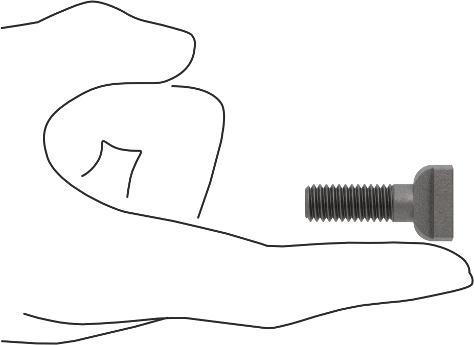 Çelik İşlenmiş Boyunlu T-Yivli Cıvata, 3/8" Geniş Yivli, 1-1/4" Uzunluk, 3/8"-16 Diş Boyutu
