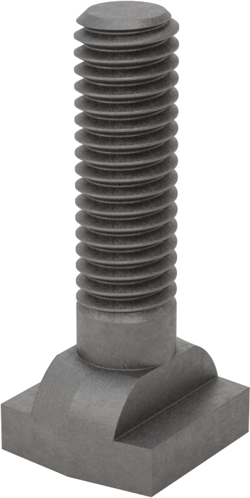 Çelik İşlenmiş Boyunlu T-Yivli Cıvata, 3/8" Geniş Yivli, 1-1/2" Uzunluk, 3/8"-16 Diş Boyutu