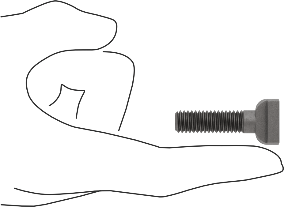 Çelik İşlenmiş Boyunlu T-Yivli Cıvata, 3/8" Geniş Yivli, 1-1/2" Uzunluk, 3/8"-16 Diş Boyutu
